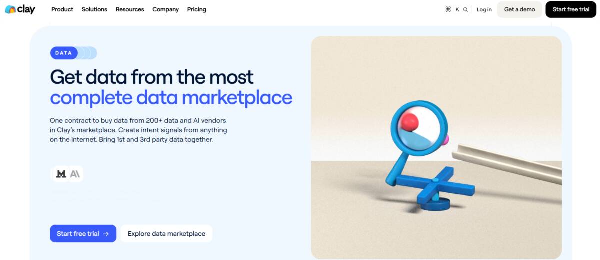 Clay homepage hero