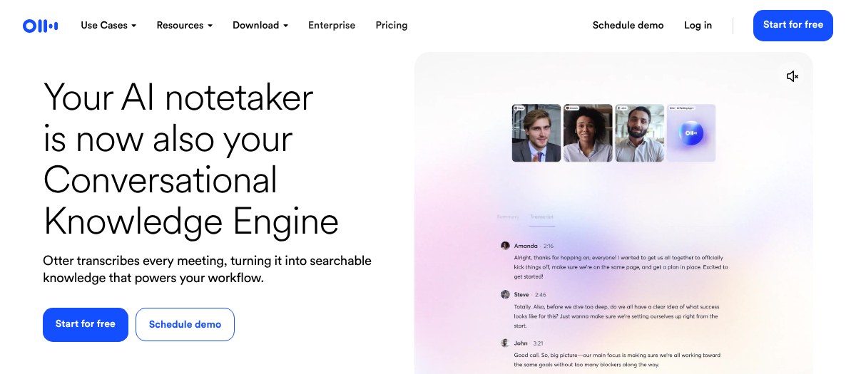 Otter.ai, a budget Fathom alternative for meeting transcription