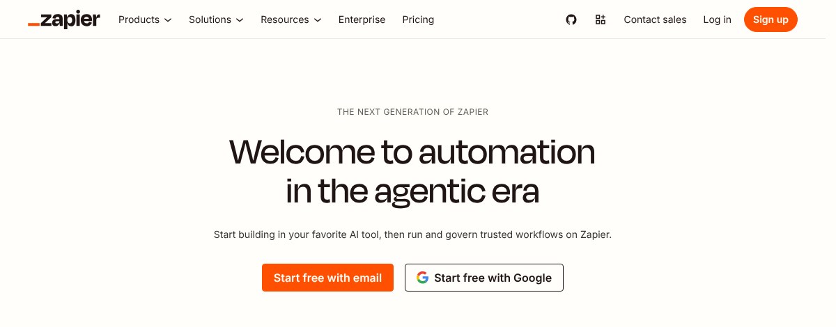 Zapier, a Bardeen alternative for cloud app-to-app automation and AI agents