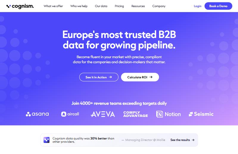 Cognism, a RocketReach alternative for European B2B data and verified mobile numbers