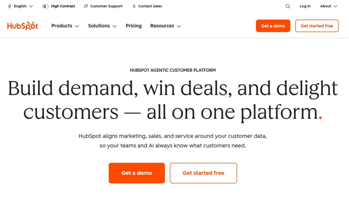 HubSpot Sales Hub free CRM with Breeze AI, one of the best free AI tools for sales