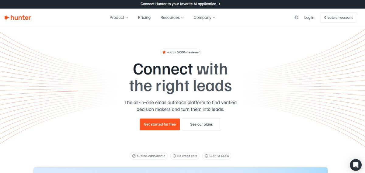 Hunter.io, a RocketReach alternative for finding and verifying business emails