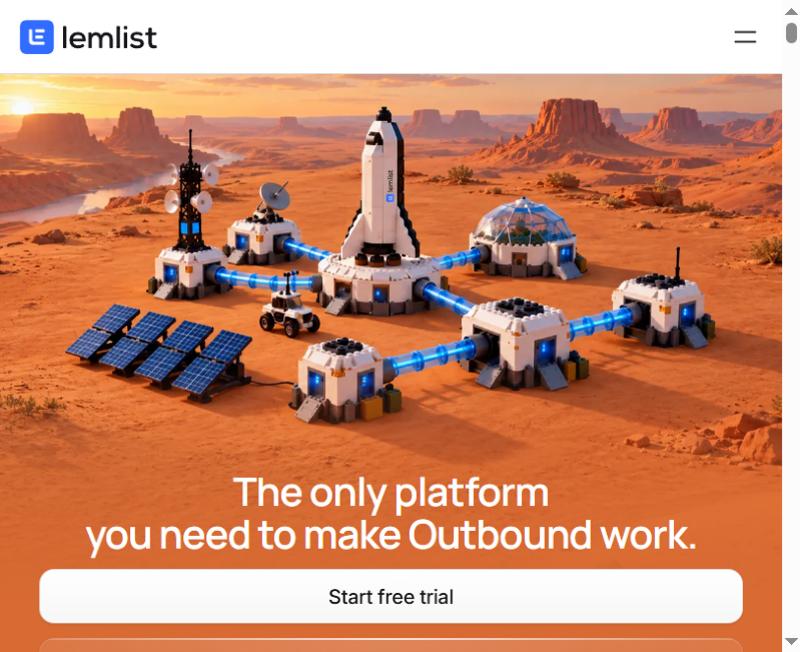 Lemlist homepage hero, a Smartlead alternative for personalization and multichannel outreach