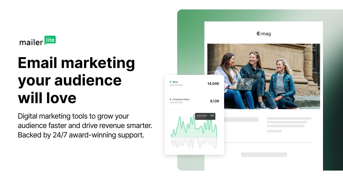 MailerLite affordable email marketing platform homepage hero