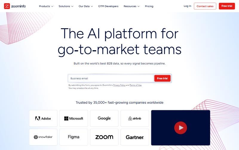 ZoomInfo homepage hero