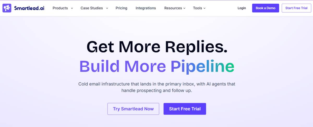 Smartlead homepage hero